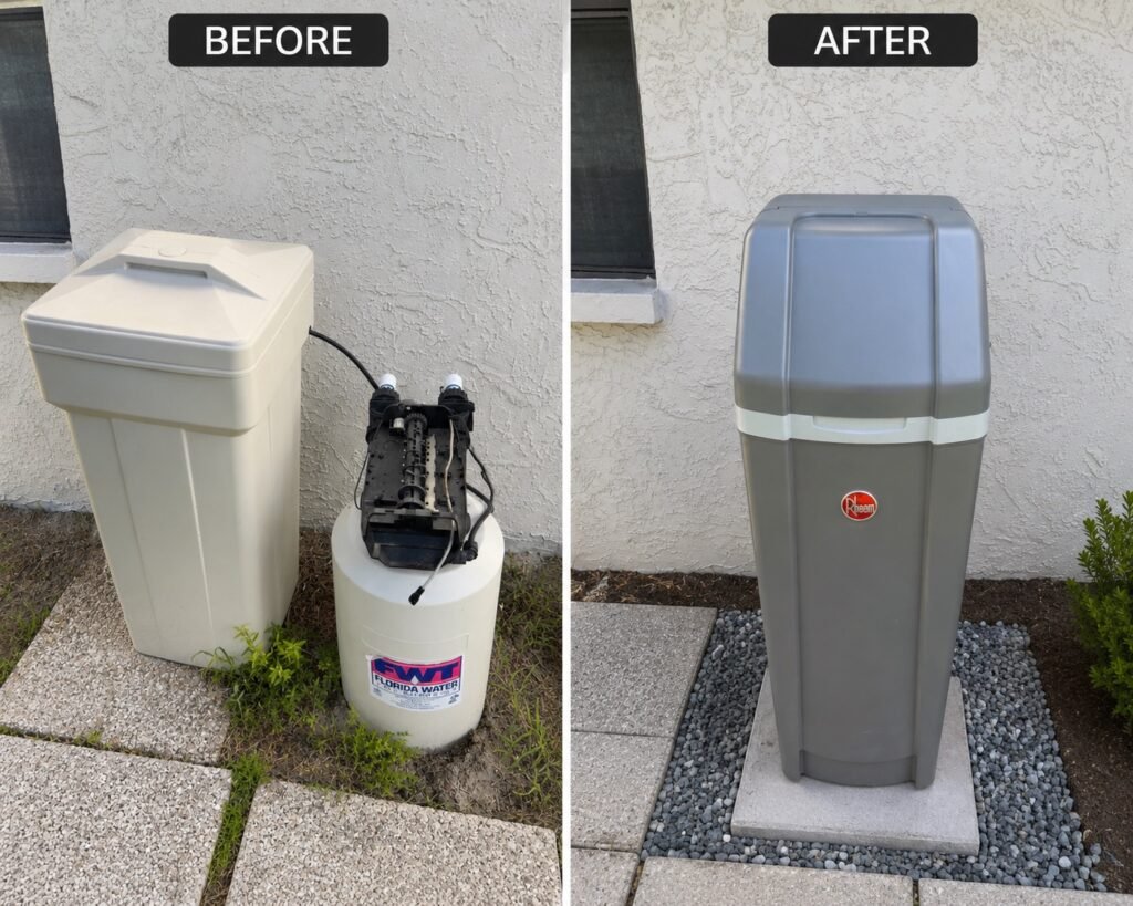 Water softener installation by Royal King Plumbing