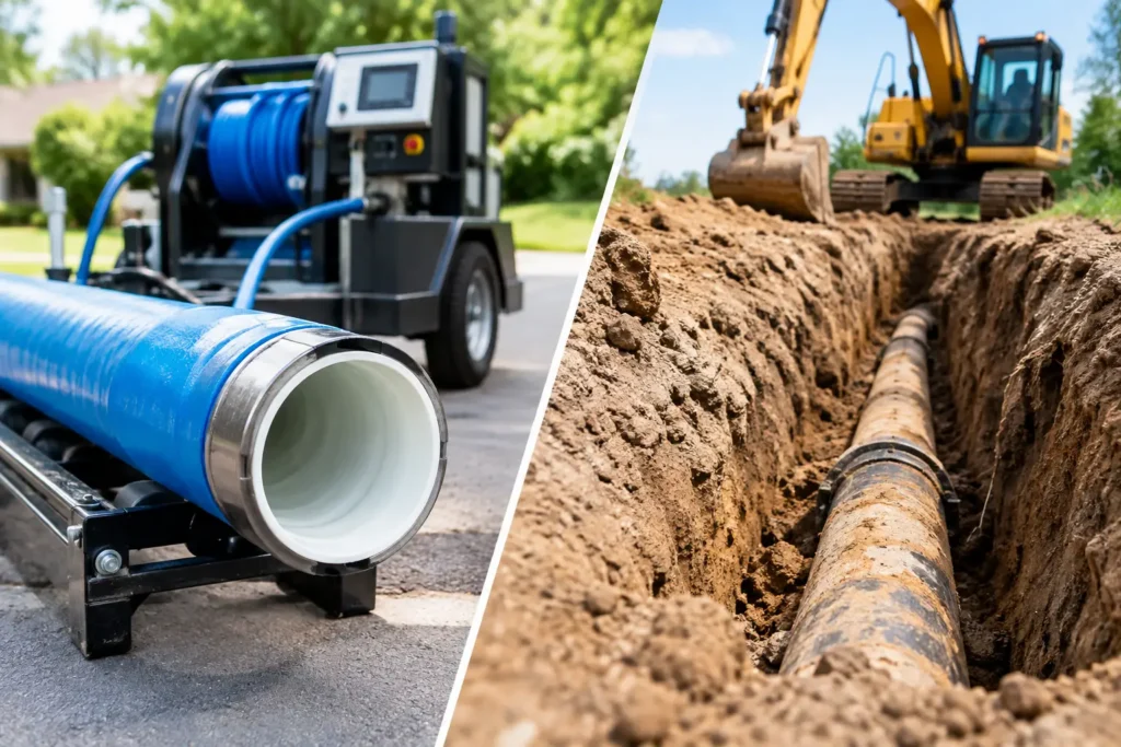 Trenchless Pipe Repair vs Excavation Compared